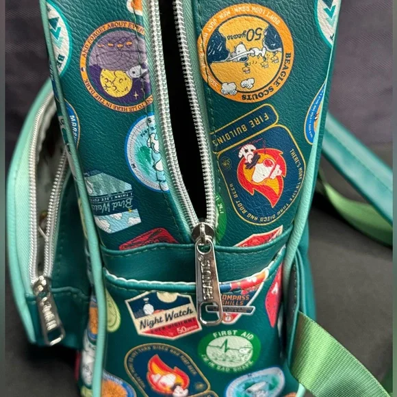 Brand New Never Used Camp Snoopy Backpack! Hard to find front pocket scene! - Picture 10 of 13